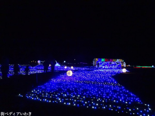 いわき市常磐湯本町の21世紀の森公園でイルミネーション2